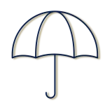 LPB Conseil - Illustration parapluie bleu et or